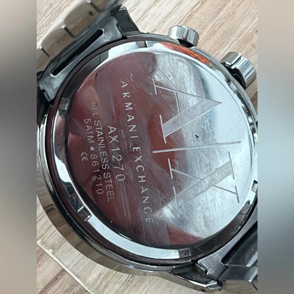 Armani Exchange Chronograph Crystal Men’s Watch All Stainless Steel, Date Window